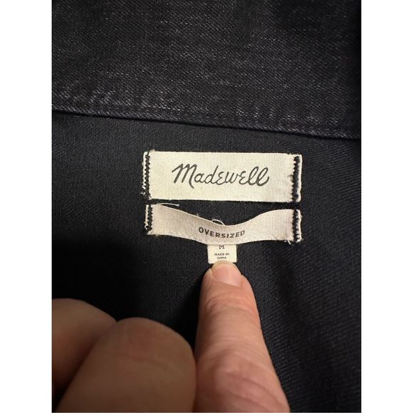 Madewell oversized black Jean jacket medium - Picture 3 of 4